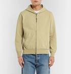 Remi Relief - Distressed Loopback Cotton-Jersey Zip-Up Hoodie - Cream