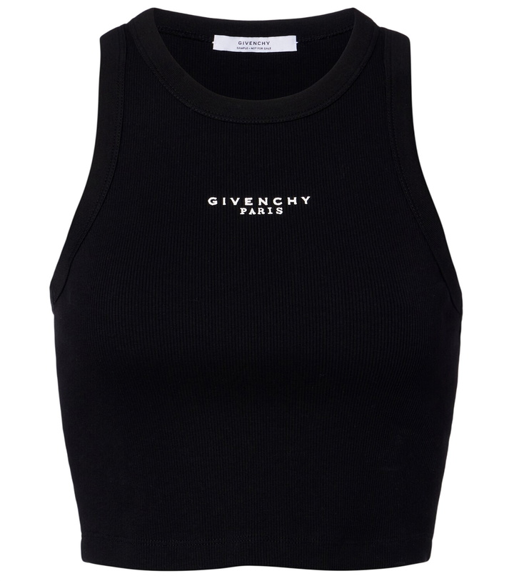 Photo: Givenchy Cropped logo cotton tank top