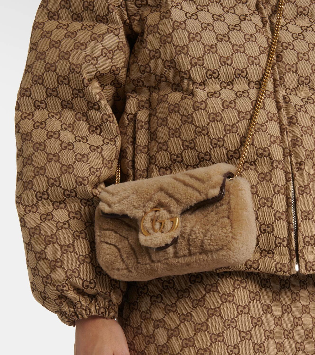 【SALE】【GUCCI 】 GG Marmont Shearling mini bag バッグ Gucci GG Marmont Mini shearling shoulder bag Gucci