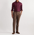 Rubinacci - Slim-Fit Wool Shirt - Burgundy