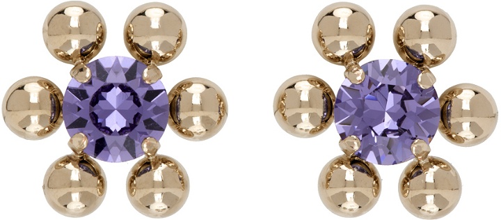 Photo: Justine Clenquet Gold & Purple Sadie Earrings