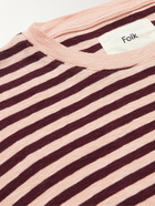 Folk - Classic Striped Slub Cotton-Jersey T-Shirt - Pink