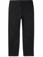 Maison Kitsuné - Tapered Cotton-Gabardine Trousers - Black