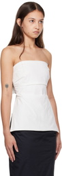 St. Agni White Strapless Tie Back Tank Top