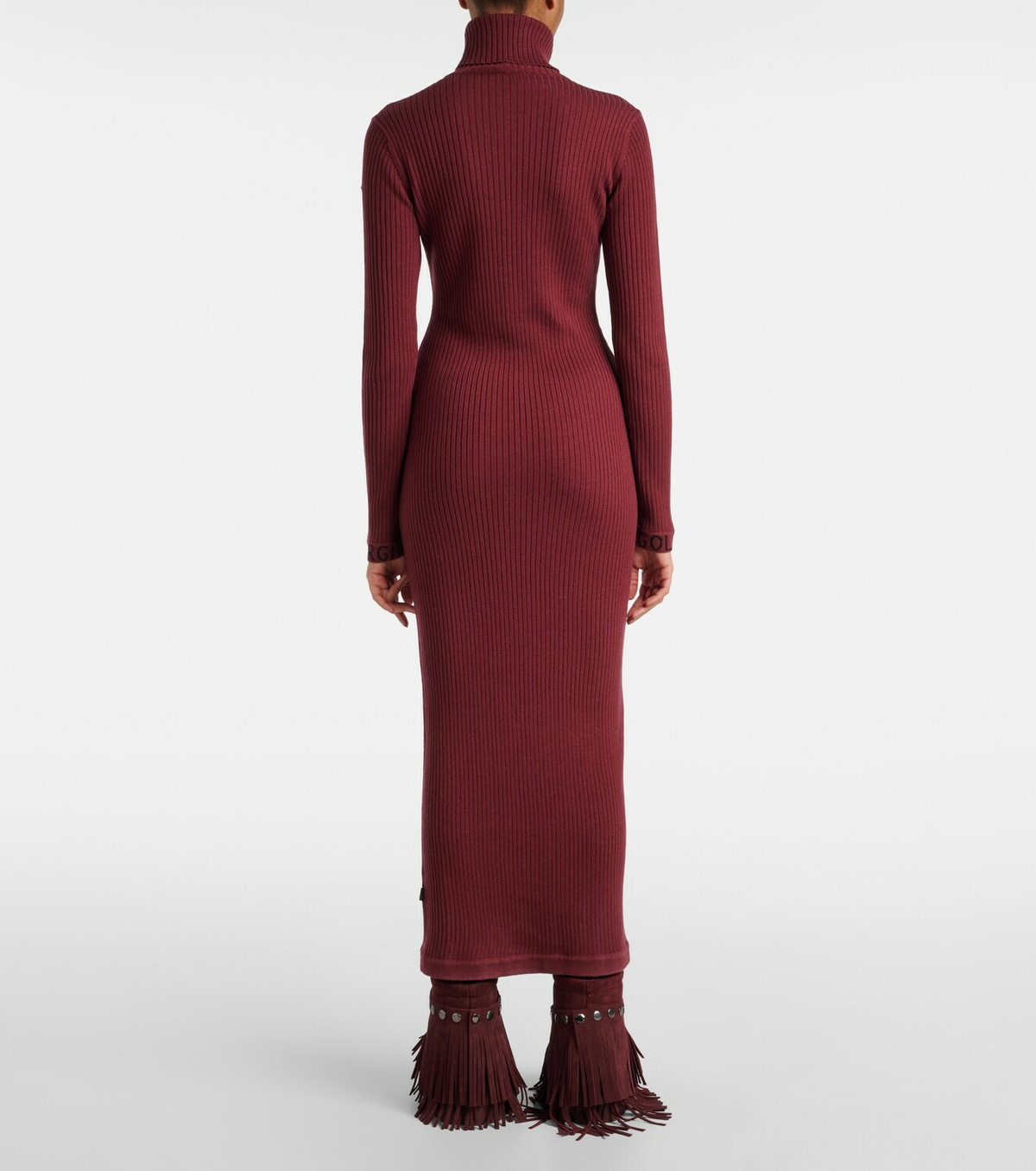 Goldbergh Mireille ribbed-knit turtleneck midi dress