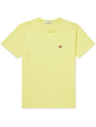 Maison Kitsuné - Logo-Appliquéd Cotton-Jersey T-Shirt - Yellow