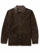 Canali - Leather-Trimmed Suede Chore Jacket - Brown