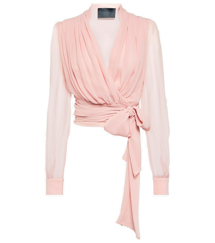 Photo: Costarellos Belt-detail silk blouse