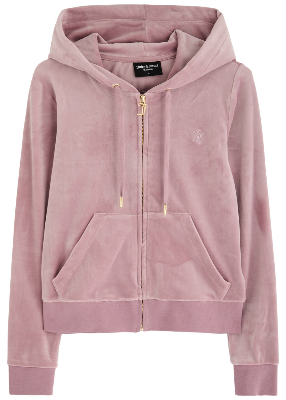 Juicy Couture Robertson Hooded Velour Sweatshirt Light Pink