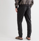 Etro - Tapered Striped Satin-Jacquard Trousers - Black