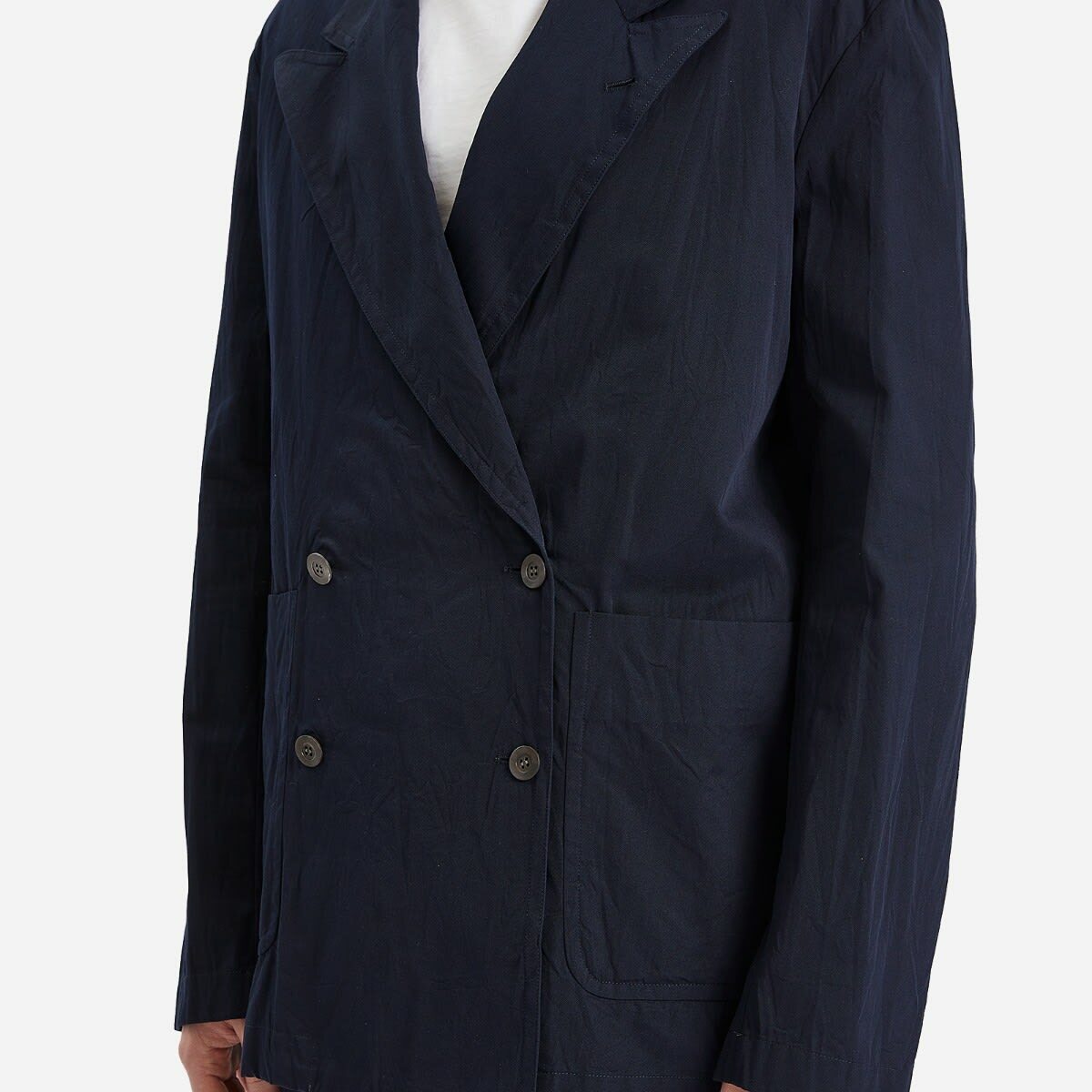 Dries Van Noten Men's Caplans Light Cotton Blazer in Navy
