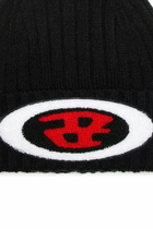 Diesel Rib-knit beanie with logo patch - Knit caps - Unisex - Black