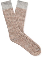 Thunders Love - Colour-Block Ribbed Wool-Blend Socks