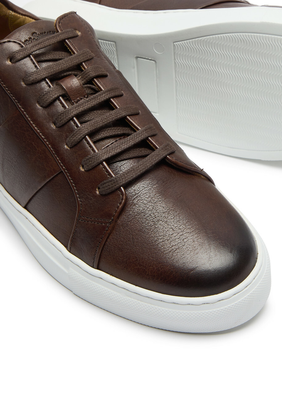 Oliver Sweeney Kendal Panelled Leather Sneakers Brown