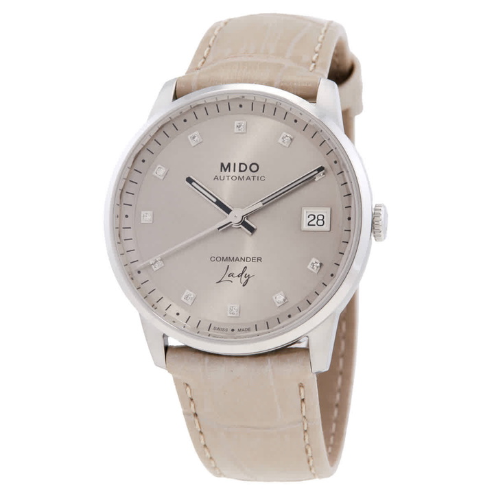 Photo: Mido Commander Lady Automatic Diamond Brown Dial Watch M0212071629600