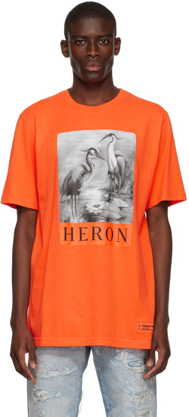 Photo: Heron Preston Orange Cotton T-Shirt
