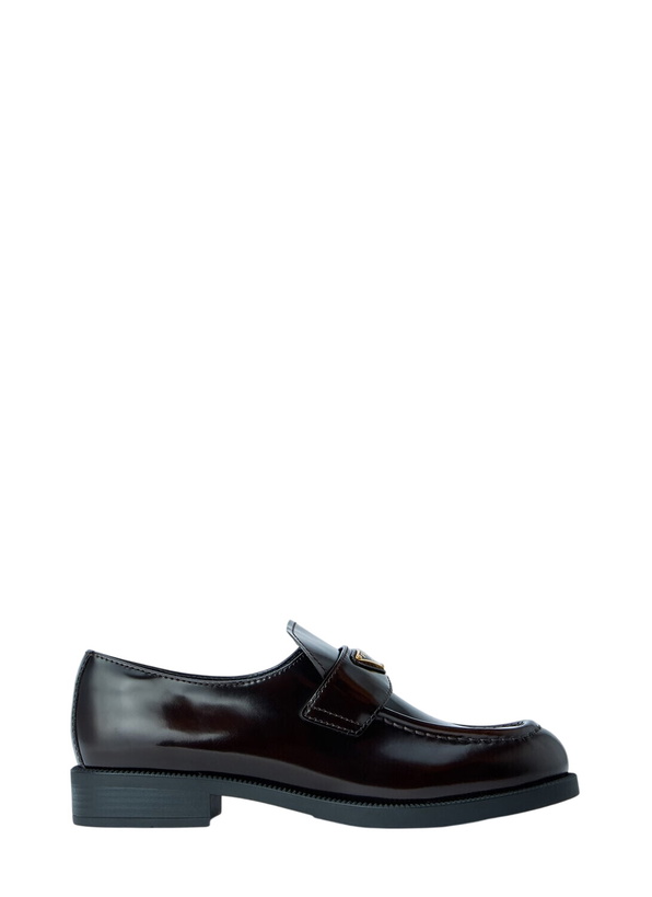 Photo: Prada Leather Loafers with Logo Plaque