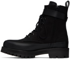 Juun.J Black Lace-Up Ankle Boots