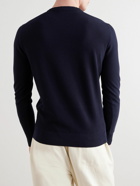 Loro Piana - Cotton and Silk-Blend Piqué Sweater - Blue