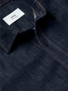 AMI PARIS - Logo-Embroidered Organic Denim Overshirt - Blue