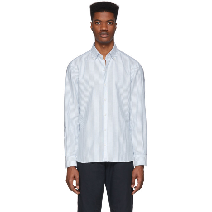 Eidos Blue Striped Oxford Shirt