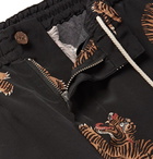 Wacko Maria - Slim-Fit Printed Voile Shorts - Black