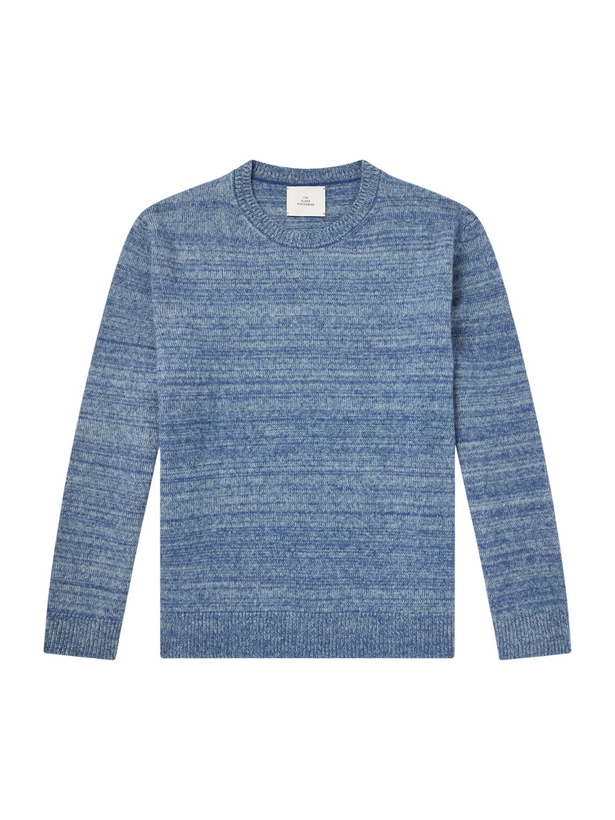Photo: The Elder Statesman - Nimbus Striped Cashmere and Silk-Blend Sweater - Blue
