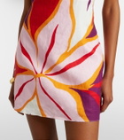 Cala de la Cruz Siela floral linen minidress