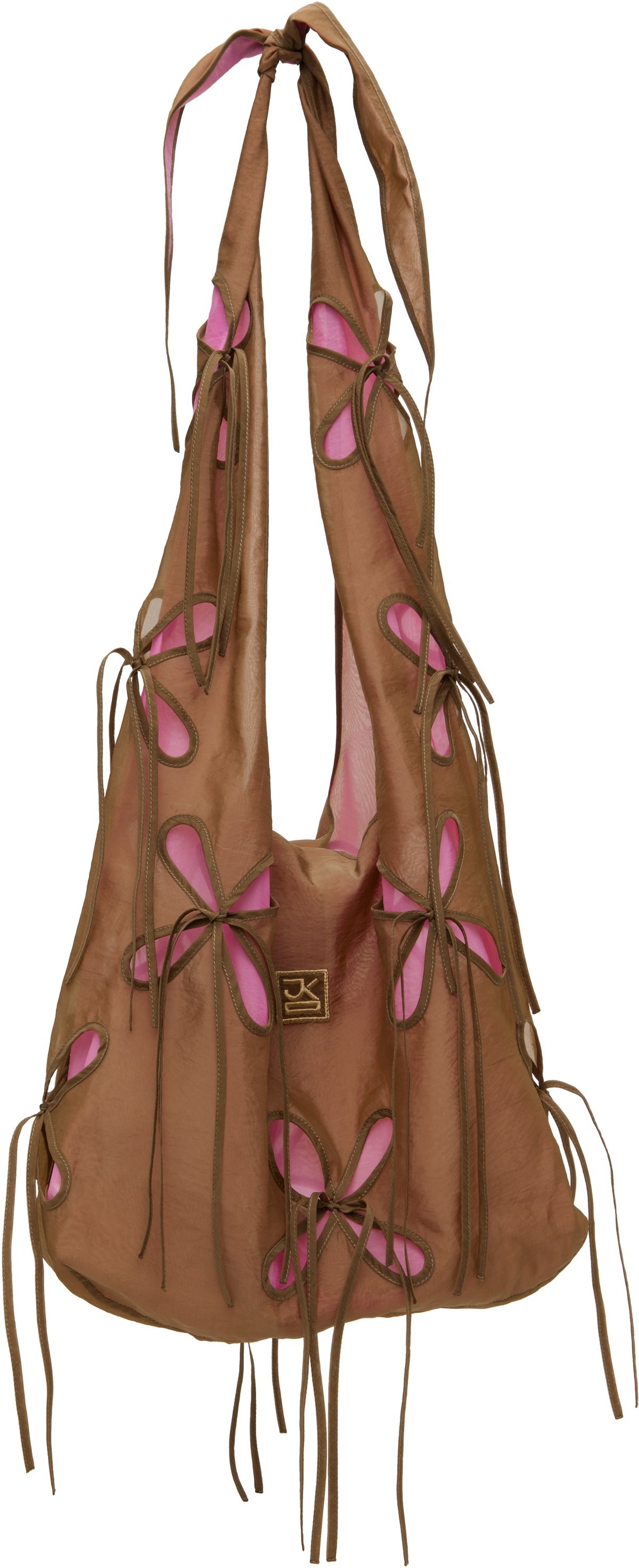 J.Kim Brown & Pink Chilla Petal Bale Bag