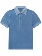 TOM FORD - Slim-Fit Cotton-Blend Terry Polo Shirt - Blue