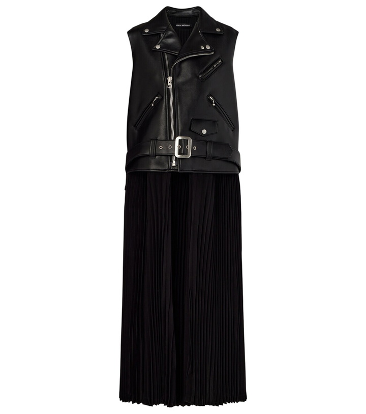 Photo: Junya Watanabe Faux leather and jersey maxi dress