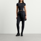 Nike Women's x SKIMS Matte Corset Short Sleeve Crop Top in Obsidian