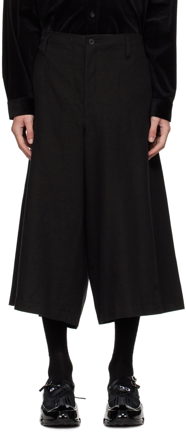 YOHJI YAMAMOTO Black Ox Pleats Half-Pant Shorts