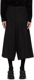 YOHJI YAMAMOTO Black Ox Pleats Half-Pant Shorts