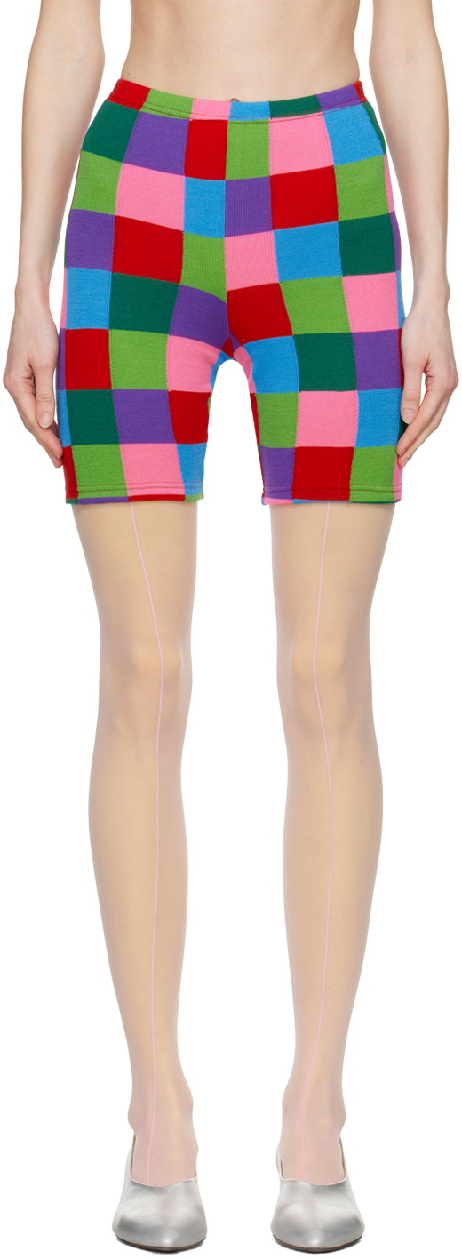 Comme des Garçons Multicolor Intarsia Shorts