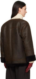 Weekend Max Mara Brown Borbone Shearling Jacket