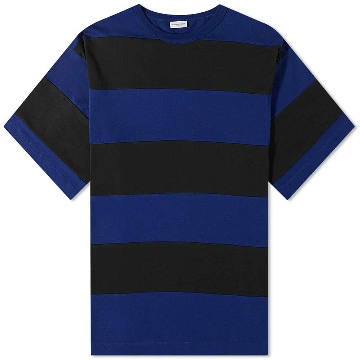 Photo: Dries Van Noten Men's Hein Bold Striped T-Shirt in Ink Blue