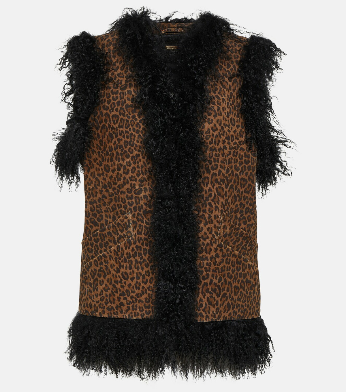 Dodo Bar Or Alice leopard-print leather vest