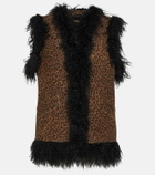 Dodo Bar Or Alice leopard-print leather vest