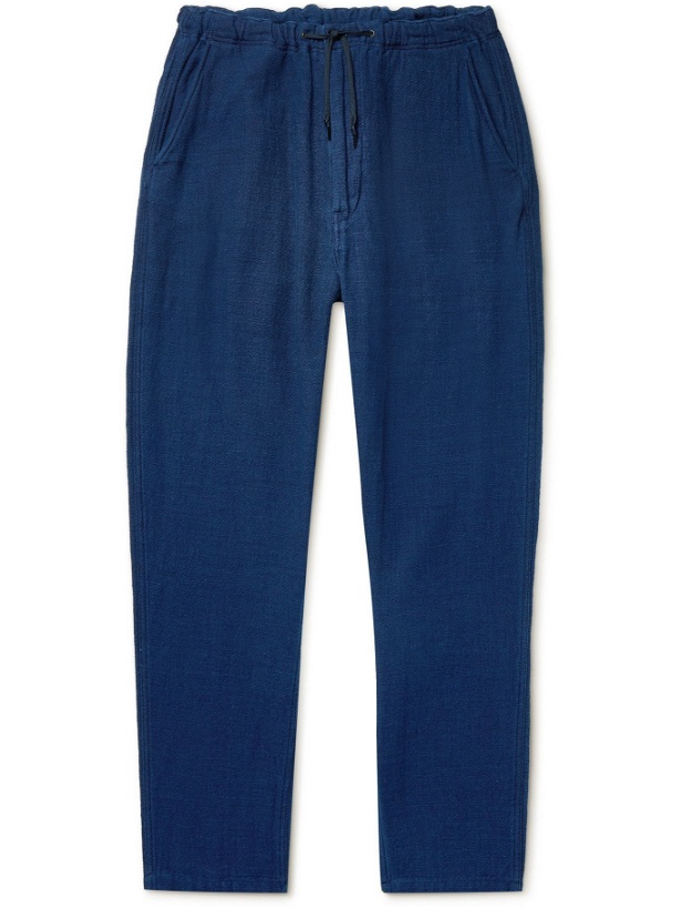 Photo: ORSLOW - New Yorker Tapered Cotton Drawstring Trousers - Blue