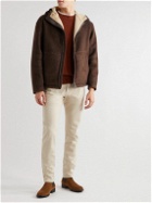 Loro Piana - Shearling-Lined Suede Hooded Jacket - Brown