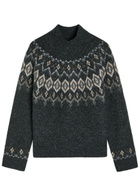 Vince Fair Isle Cashmere Jumper Grey
