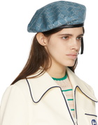 Gucci Blue Lamé GG Beret