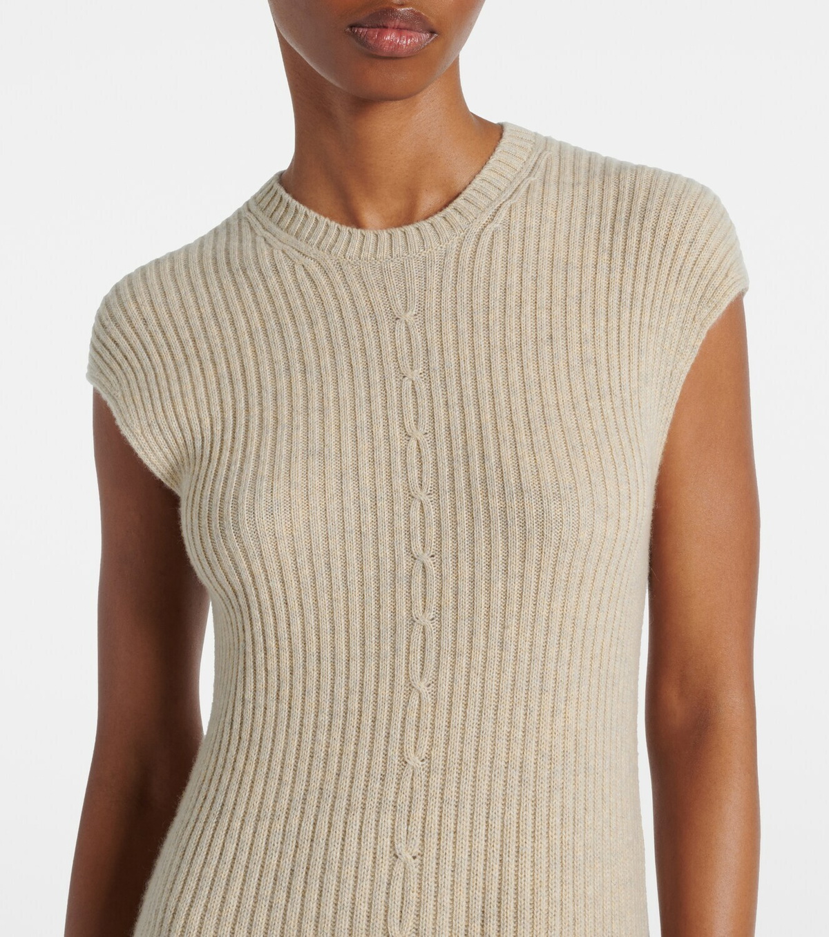 Loro Piana Ribbed-knit cashmere midi dress