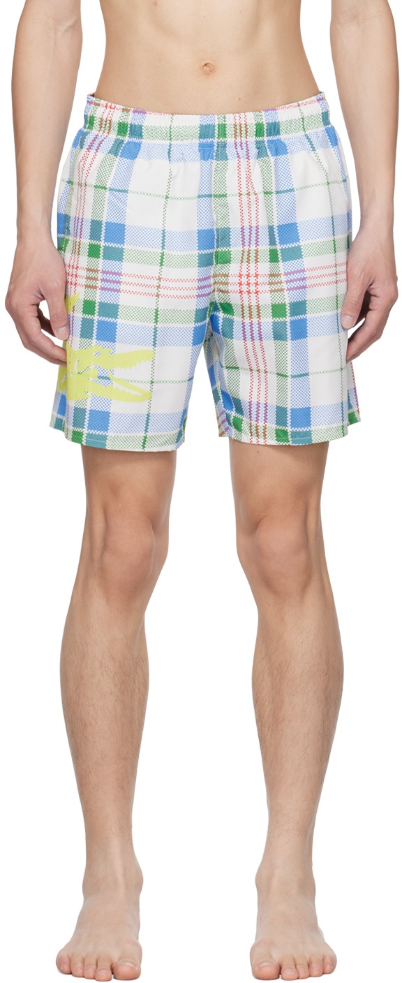 Men's Checked Swim Trunks  Swim trunks, Mens swim shorts, Lacoste