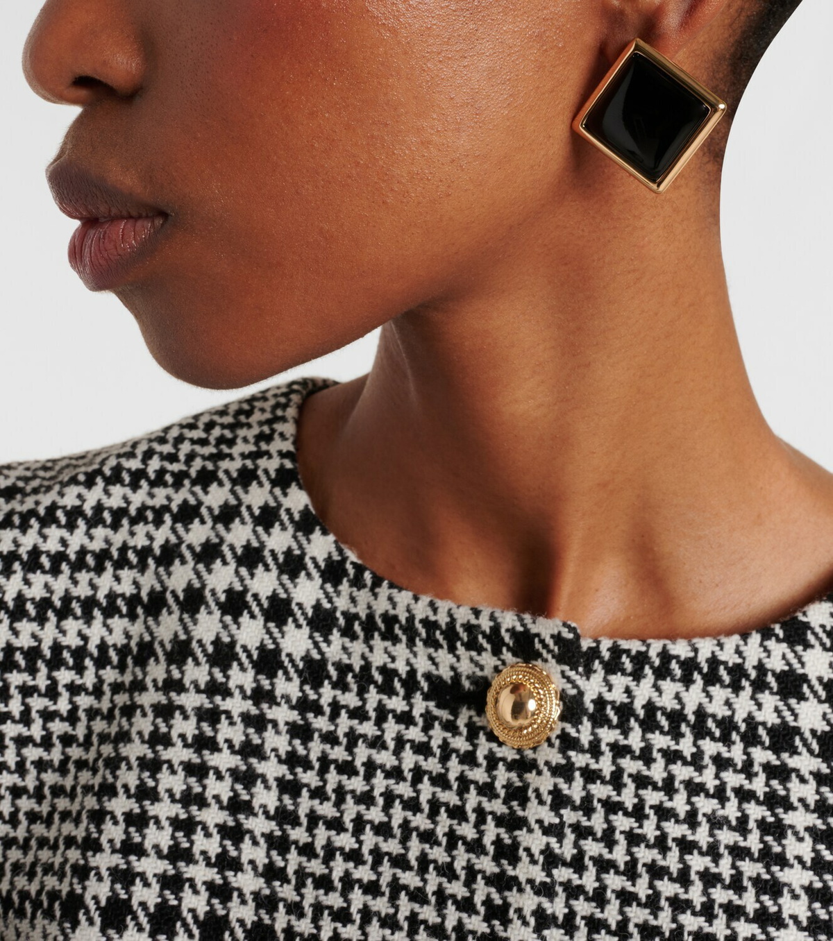 Self-Portrait Enamel gold-plated earrings