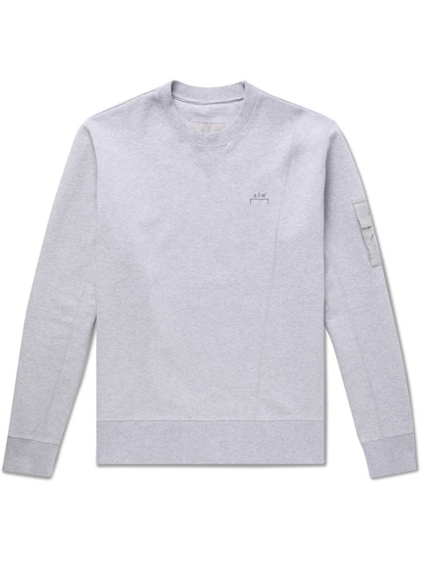 Photo: A-COLD-WALL* - Logo-Embroidered Mélange Stretch-Cotton Jersey Sweatshirt - Gray - S