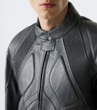 Gucci GG leather biker jacket