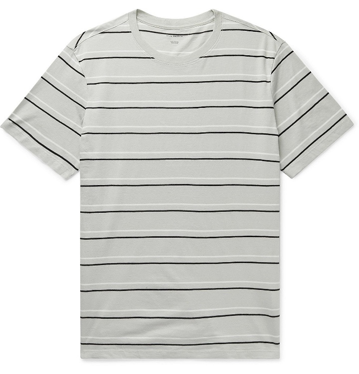 Photo: Club Monaco - Slim-Fit Striped Cotton-Jersey T-Shirt - Gray