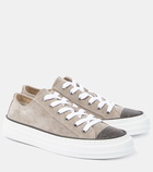 Brunello Cucinelli Embellished suede sneakers